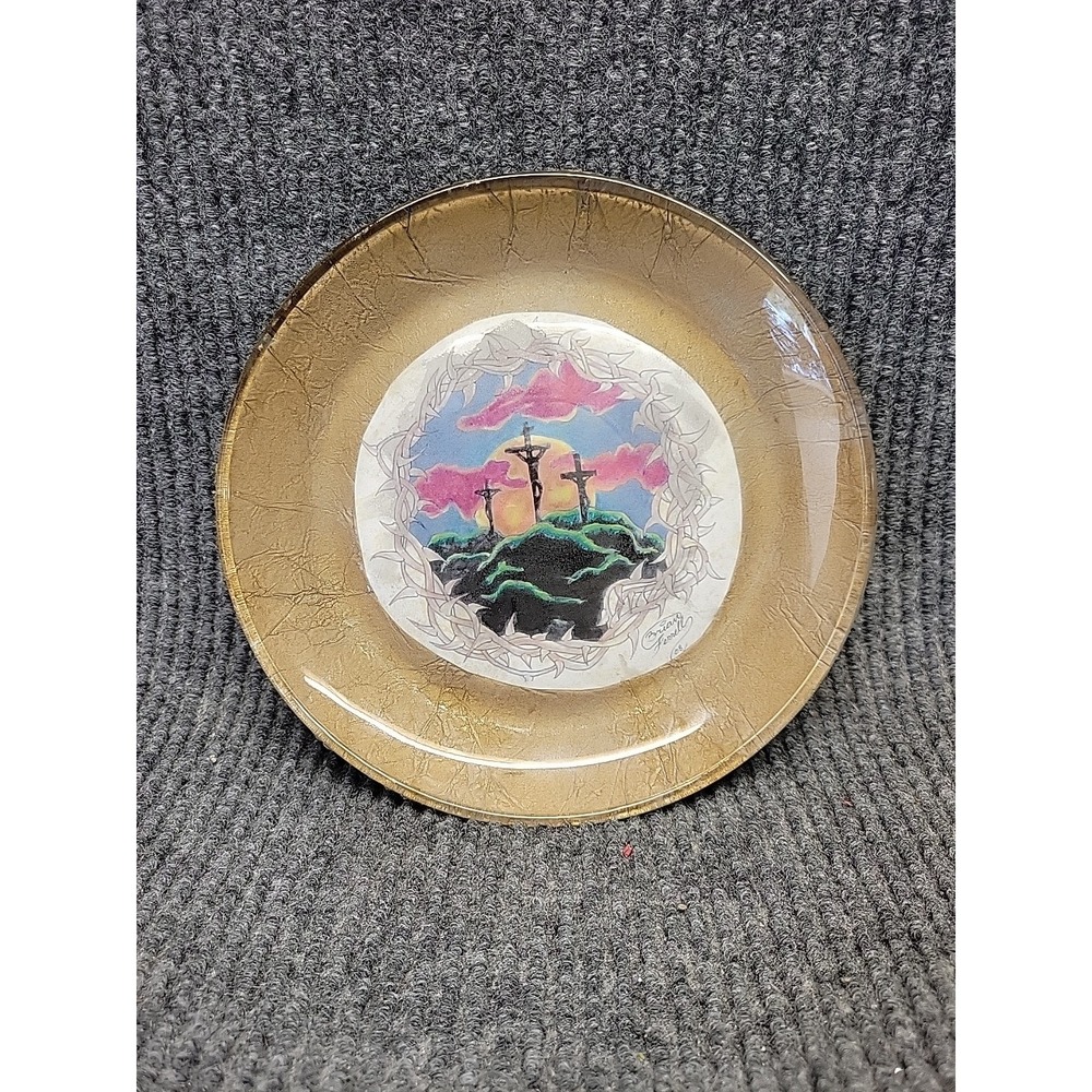 8" Jesus‎ Crusified On The Cross Plate Easter Religious
